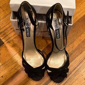 XOXO Strappy Black Heels